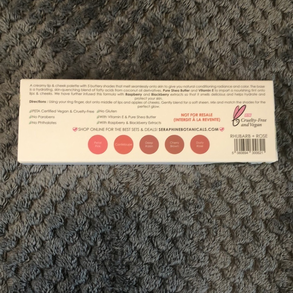 Seraphine botanicals Rhubarb+Rose Creamy Lip & Cheek Palette, NIB - Picture 3 of 7